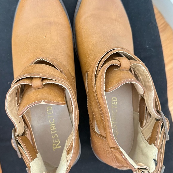 Restricted | Tan Ankle Boots | Women’s 5.5 | Double Strap | Back Zip - Picture 3 of 5